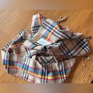 NEW🔥Burberry Rainbow🏳️‍🌈Nova Check Scarf! Soft Cotton, UNISEX 6 FEET Long!🧣